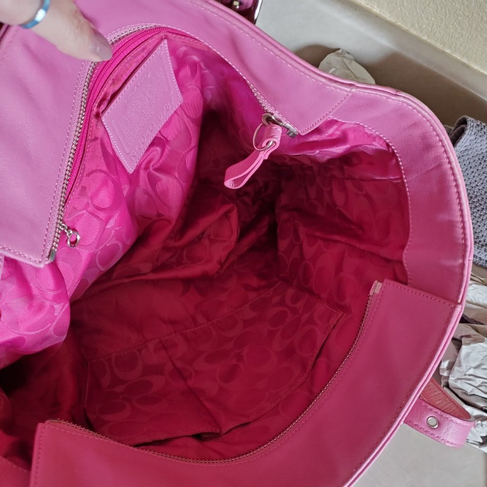 Vintage Rare Coach Gallery Pink Leather Tote Bag Purse Large - Picture 13 of 14